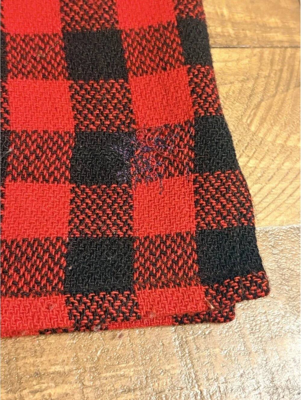 Vintage Johnson Woolen Mills Red Buffalo Plaid Mackinaw Jacket Wool Men’s Size L